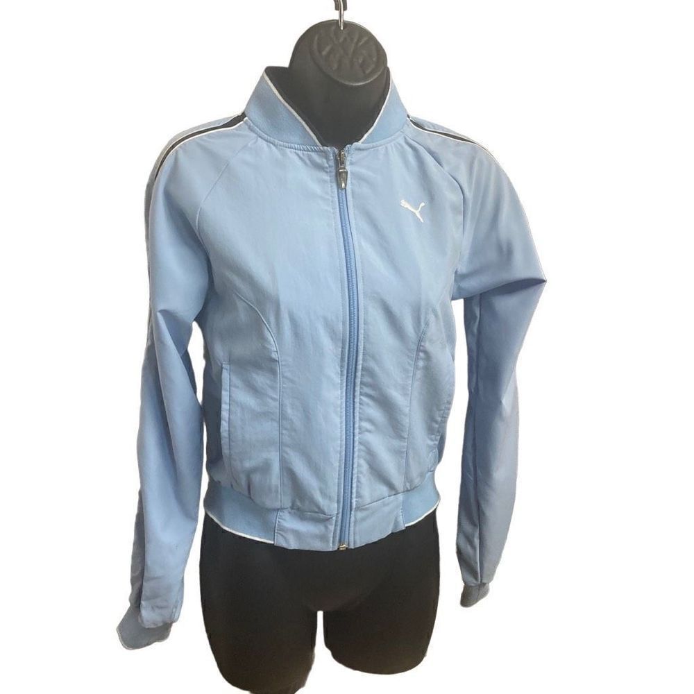 PUMA Women’s Jacket. Blue Front Zip Long Sleeves XS‎